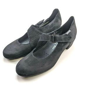 Mephisto Air Pumps Shoes Nubuck Leather Black Sz 9